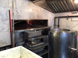 Wood fired oven and bagel bath at Black Seed on First Avenue