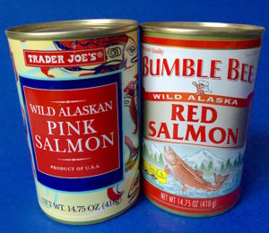 Canned salmon is easy to buy and store