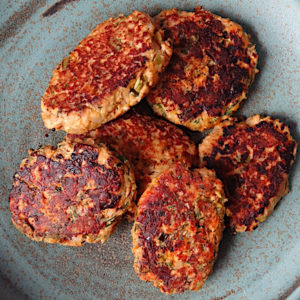 cooked salmon burgers