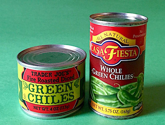 Canned green chilis/chilies