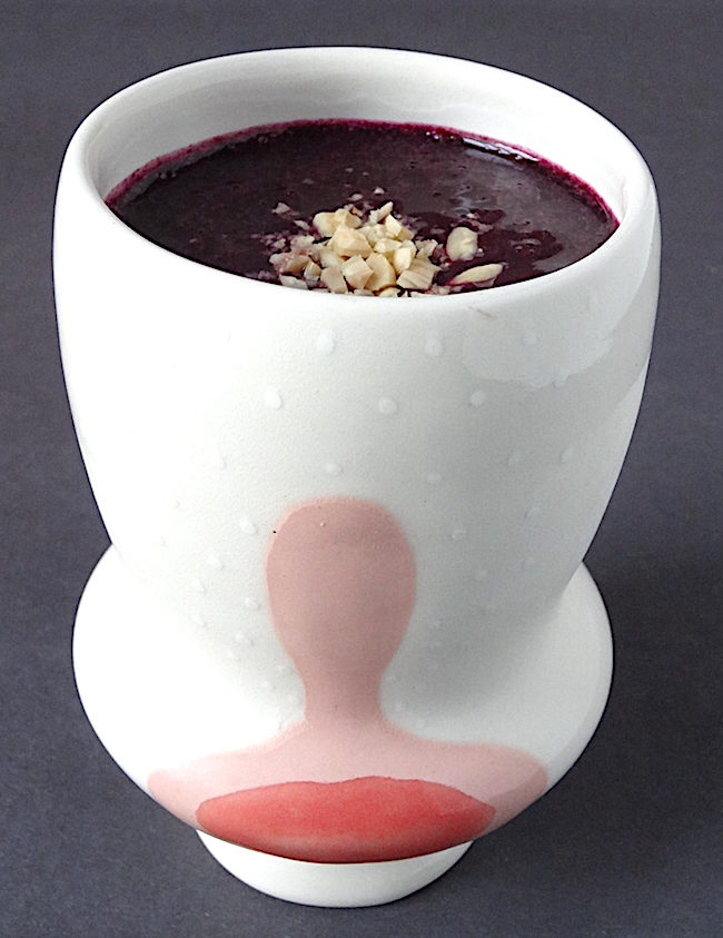 Cold Blueberry Soup with chopped Marcona Almonds Tumbler by Meredith Host