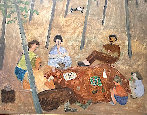 detail of picnic scene by Milton Avery in the Avery show on exhibit now at the Bennington Museum