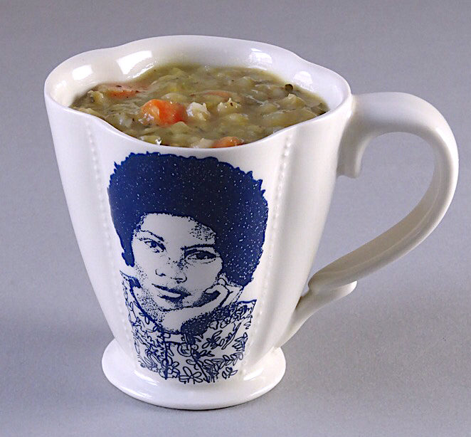 Split Pea Soup with Barley and Vegetables bell hooks and Sojourner Truth cup from The Democratic Cup cup designed by Kristen Kiefer - Image by Roberto Lugo