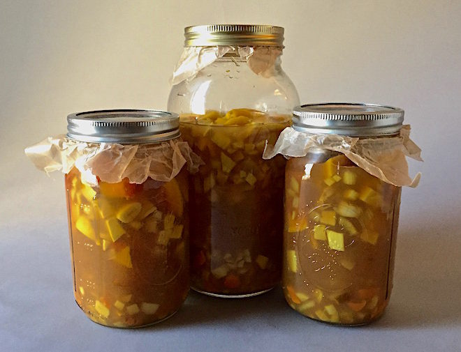 Fire Cider Steeping in Mason Jars