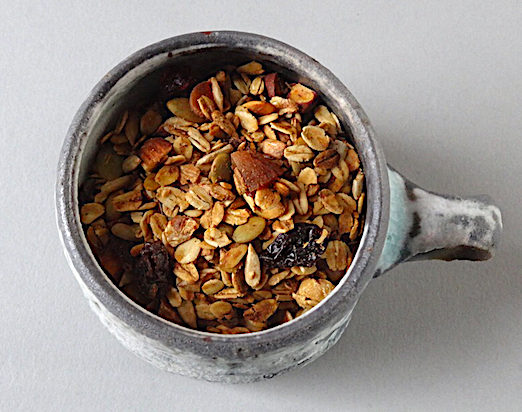 Granola in a wood fired cup by Perry Haas