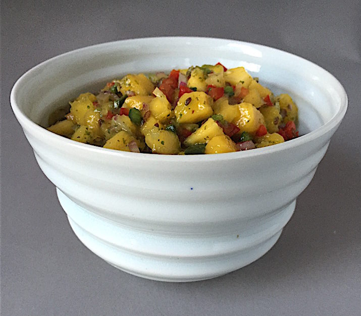 Mango Tomatillo Salsa Porcelain bowl by James Makins