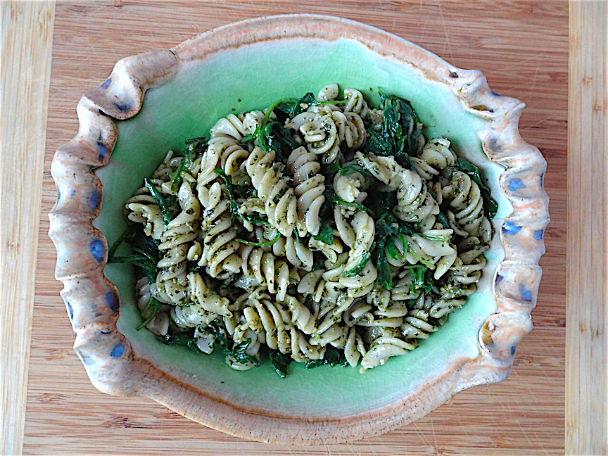 Rice pasta salad with pesto and arugula Bowl by Silvie Granatelli