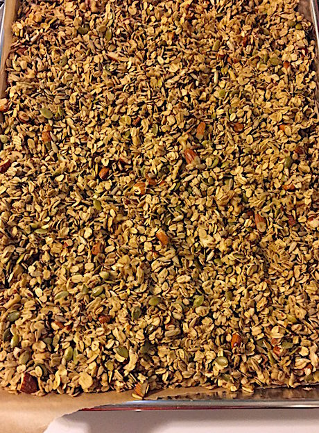 Sheet Pan of baked Granola