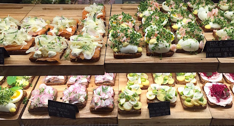 Smorrebrod (open face sandwiches) at Great Northern Food Hall