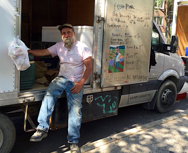 Bradley drives his vegetables to markets in New York from New Paltz twice a week in the summer