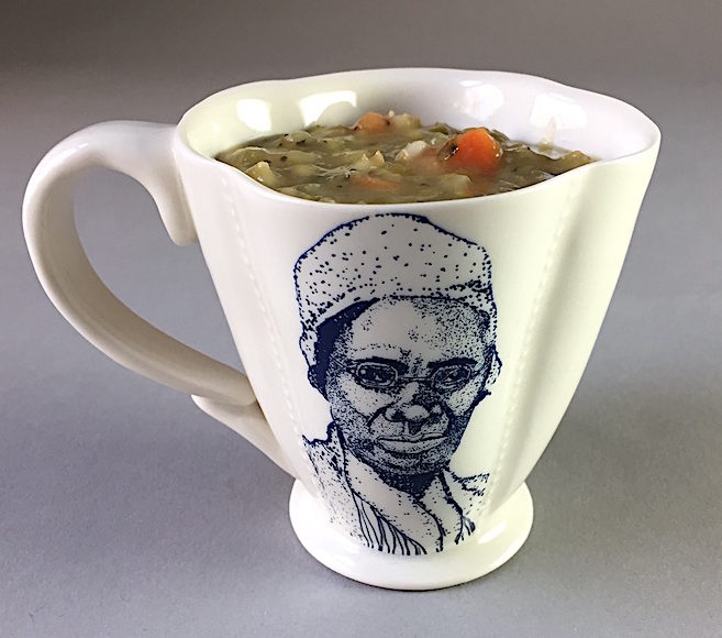 bell hooks and Sojourner Truth cup (verso) by The Democratic Cup Image by Roberto Lugo - Cup designed by Kristen Kiefer